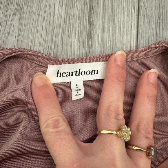 Heartloom Dusty Rose Long Sleeve Bodysuit - Picture 3 of 3